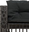 vidaXL - Tuinbank - met - kussens - en - voetensteun - L-vormig - poly - rattan - zwart