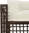 vidaXL - Tuinbank - met - kussens - en - voetensteun - L-vormig - poly - rattan - bruin