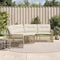 vidaXL - Tuinbank - met - kussens - en - voetensteun - L-vormig - poly - rattan - beige