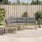 vidaXL - Tuinbank - met - kussens - en - voetensteun - L-vormig - poly - rattan - beige