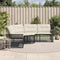 vidaXL - Tuinbank - met - kussens - en - voetensteun - L-vormig - poly - rattan - zwart