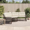 vidaXL - Tuinbank - met - kussens - en - voetensteun - L-vormig - poly - rattan - bruin