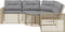 vidaXL - Tuinbank - met - kussens - en - voetensteun - L-vormig - poly - rattan - beige