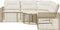vidaXL - Tuinbank - met - kussens - en - voetensteun - L-vormig - poly - rattan - beige