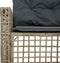 vidaXL - Tuinbank - met - kussens - en - voetensteun - L-vormig - rattan - lichtgrijs