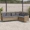 vidaXL - Tuinbank - met - kussens - L-vormig - poly - rattan - beige