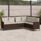 vidaXL - Tuinbank - met - kussens - L-vormig - poly - rattan - bruin