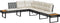vidaXL - Tuinbank - met - kussens - L-vormig - poly - rattan - en - acaciahout - zwart