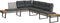 vidaXL - Tuinbank - met - kussens - L-vormig - poly - rattan - en - acaciahout - grijs