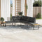vidaXL - Tuinbank - met - kussens - L-vormig - poly - rattan - en - acaciahout - grijs