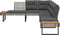 vidaXL - Tuinbank - met - kussens - L-vormig - poly - rattan - en - acaciahout - grijs