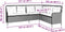 vidaXL - Tuinbank - met - kussens - L-vormig - poly - rattan - grijs
