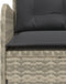 vidaXL - Tuinbank - met - kussens - L-vormig - poly - rattan - lichtgrijs