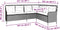 vidaXL - Tuinbank - met - kussens - L-vormig - poly - rattan - lichtgrijs