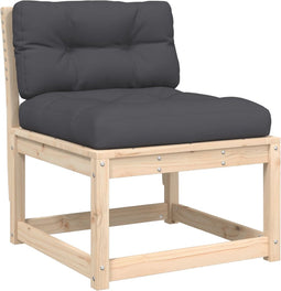 vidaXL - Tuinbank - met - kussens - massief - grenenhout