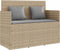 vidaXL - Tuinbank - met - kussens - poly - rattan - beige
