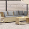 vidaXL - Tuinbank - met - kussens - poly - rattan - beige