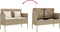 vidaXL - Tuinbank - met - kussens - poly - rattan - beige