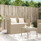 vidaXL - Tuinbank - met - kussens - poly - rattan - beige