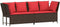 vidaXL - Tuinbank - met - kussens - poly - rattan - bruin