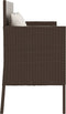 vidaXL - Tuinbank - met - kussens - poly - rattan - bruin