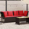 vidaXL - Tuinbank - met - kussens - poly - rattan - bruin