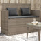 vidaXL - Tuinbank - met - kussens - poly - rattan - grijs