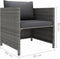 vidaXL - Tuinbank - met - kussens - poly - rattan - grijs