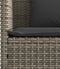 vidaXL - Tuinbank - met - kussens - poly - rattan - grijs