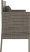 vidaXL - Tuinbank - met - kussens - poly - rattan - grijs
