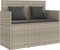 vidaXL - Tuinbank - met - kussens - poly - rattan - lichtgrijs