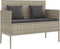 vidaXL - Tuinbank - met - kussens - poly - rattan - lichtgrijs