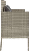 vidaXL - Tuinbank - met - kussens - poly - rattan - lichtgrijs