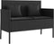 vidaXL - Tuinbank - met - kussens - poly - rattan - zwart