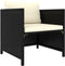 vidaXL - Tuinbank - met - kussens - poly - rattan - zwart