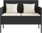 vidaXL - Tuinbank - met - kussens - poly - rattan - zwart
