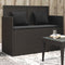 vidaXL - Tuinbank - met - kussens - poly - rattan - zwart