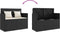 vidaXL - Tuinbank - met - kussens - poly - rattan - zwart