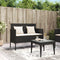 vidaXL - Tuinbank - met - kussens - poly - rattan - zwart