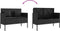 vidaXL - Tuinbank - met - kussens - poly - rattan - zwart
