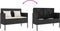 vidaXL - Tuinbank - met - kussens - poly - rattan - zwart