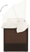 vidaXL - Tuinbank - met - luifel - poly - rattan - bruin