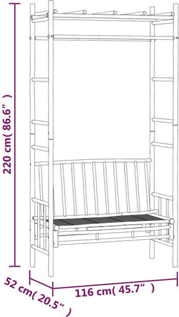 vidaXL - Tuinbank - met - pergola - 116 - cm - bamboe