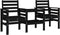 vidaXL - Tuinbank - met - tafel - 2-zits - massief - grenenhout - zwart