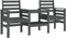vidaXL - Tuinbank - met - tafel - 2-zits - massief - grenenhout - grijs