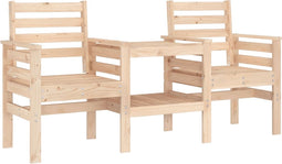 vidaXL - Tuinbank - met - tafel - 2-zits - massief - grenenhout