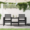 vidaXL - Tuinbank - met - tafel - 2-zits - massief - grenenhout - zwart
