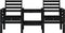 vidaXL - Tuinbank - met - tafel - 2-zits - massief - grenenhout - zwart