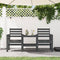 vidaXL - Tuinbank - met - tafel - 2-zits - massief - grenenhout - grijs