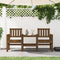 vidaXL - Tuinbank - met - tafel - 2-zits - massief - grenenhout - honingbruin